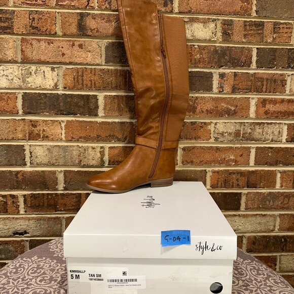 Style & Co. Womens Kimmball Stretch Over-The-Knee Riding Boots Tan Size 5 Medium - Picture 4 of 4